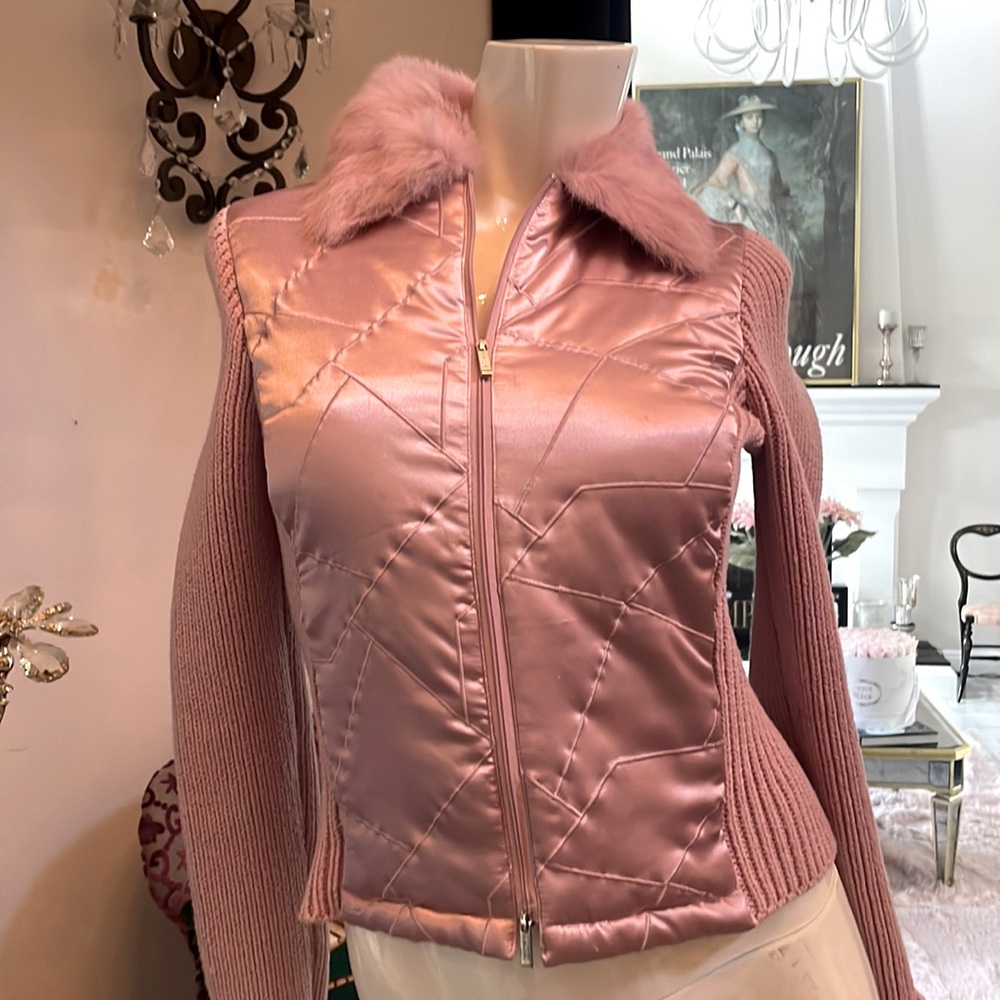 Women’s satin knit jacket from Bebe